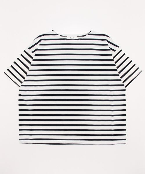 ADAM ET ROPE'（アダムエロペ）の「天竺ボーダーバスクBIG T（Tシャツ/カットソー・メンズ・ホワイト系その他4/ブラック系その他/ピンク系その他2・L/M）」の2枚目の写真
