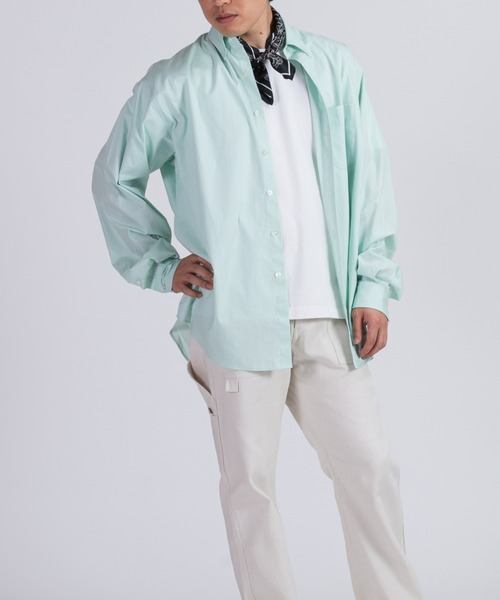 BRICK & SONS（ブリックアンドサンズ）の「オーバーサイズ ブロードシャツ＜ミント＞（シャツ/ブラウス・メンズ・ミント・LL/M/L）」の5枚目の写真