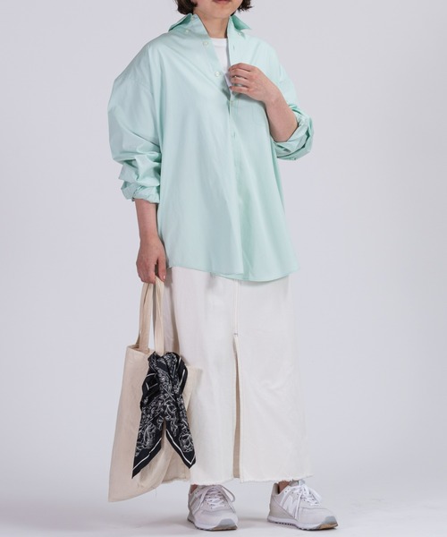 BRICK & SONS（ブリックアンドサンズ）の「オーバーサイズ ブロードシャツ＜ミント＞（シャツ/ブラウス・メンズ・ミント・LL/M/L）」の16枚目の写真
