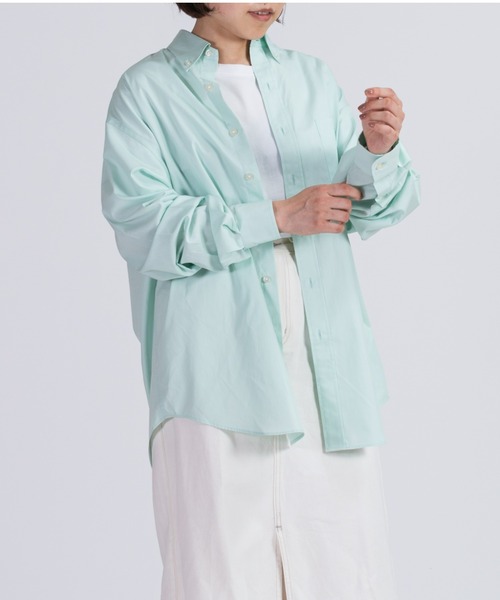 BRICK & SONS（ブリックアンドサンズ）の「オーバーサイズ ブロードシャツ＜ミント＞（シャツ/ブラウス・メンズ・ミント・LL/M/L）」の3枚目の写真