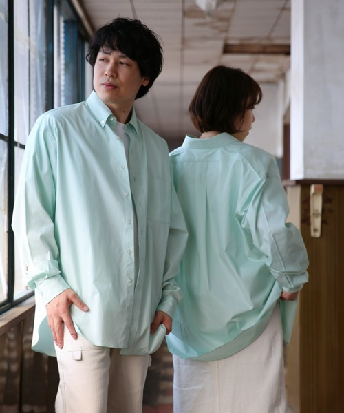 BRICK & SONS（ブリックアンドサンズ）の「オーバーサイズ ブロードシャツ＜ミント＞（シャツ/ブラウス・メンズ・ミント・LL/M/L）」の13枚目の写真