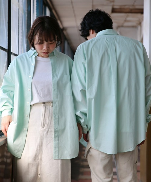 BRICK & SONS（ブリックアンドサンズ）の「オーバーサイズ ブロードシャツ＜ミント＞（シャツ/ブラウス・メンズ・ミント・LL/M/L）」の15枚目の写真