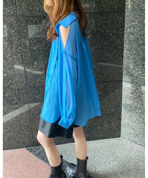 INGNI（イング）の「肩スリットシアー／シャツ（シャツ/ブラウス・レディース・ピンク/アイボリー/ミント/ブルー・M）」の18枚目の写真