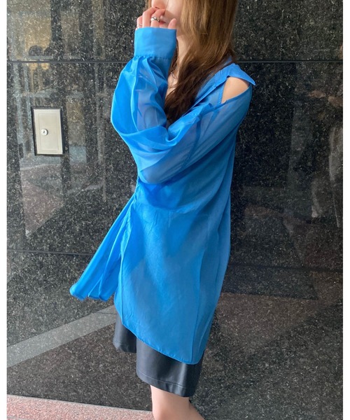 INGNI（イング）の「肩スリットシアー／シャツ（シャツ/ブラウス・レディース・ピンク/アイボリー/ミント/ブルー・M）」の21枚目の写真