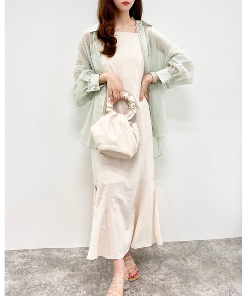 INGNI（イング）の「肩スリットシアー／シャツ（シャツ/ブラウス・レディース・ピンク/アイボリー/ミント/ブルー・M）」の13枚目の写真