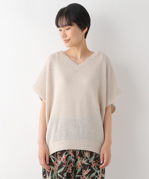 LEPSIM(レプシィム)の「5ゲージカノコアミプルオーバー半袖 294770(ニット/セーター・レディース・オフホワイト/イエロー/キャメル・FREE)」の7枚目の写真