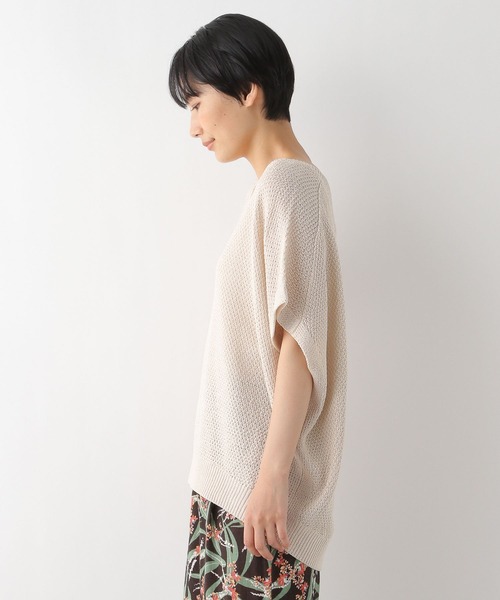 LEPSIM(レプシィム)の「5ゲージカノコアミプルオーバー半袖 294770(ニット/セーター・レディース・オフホワイト/イエロー/キャメル・FREE)」の8枚目の写真