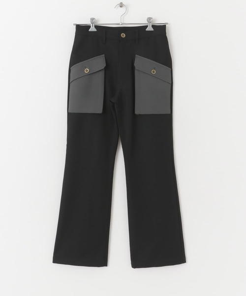 URBAN RESEARCH（アーバンリサーチ）の「URBAN RESEARCH iD　ポリエステルツイルブーツカットパンツ（その他パンツ・メンズ・ブラック/ラベンダー/ブルー系その他・MEDIUM/LARGE）」の2枚目の写真