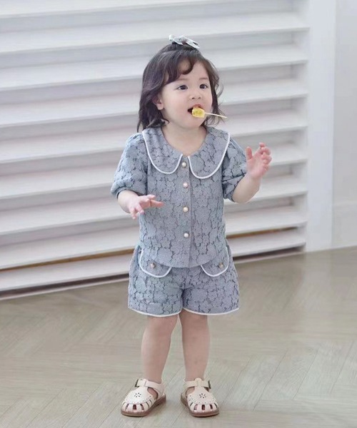 フラワーレースブラウス＆パンツセットアップ