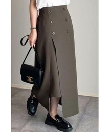 &. NOSTALGIA | 【ZOZO限定】ディープスリットラップ風スカート(スカート)