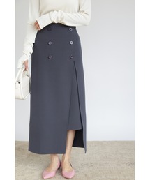 【ZOZO限定】ディープスリットラップ風スカート