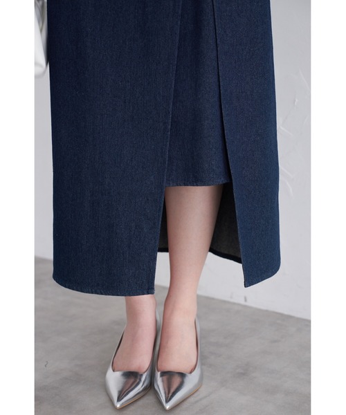 &. NOSTALGIA(アンドドットノスタルジア)の「【ZOZO限定】ディープスリットラップ風スカート(スカート・レディース・ブラック/カーキ/ベージュ系その他/インディゴブルー/アイボリー/チャコールグレー・M)」の19枚目の写真