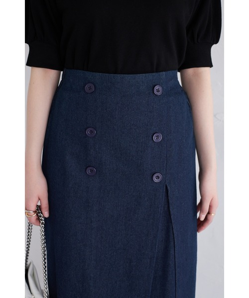 &. NOSTALGIA(アンドドットノスタルジア)の「【ZOZO限定】ディープスリットラップ風スカート(スカート・レディース・ブラック/カーキ/ベージュ系その他/インディゴブルー/アイボリー/チャコールグレー・M)」の18枚目の写真