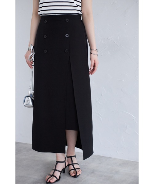 &. NOSTALGIA(アンドドットノスタルジア)の「【ZOZO限定】ディープスリットラップ風スカート(スカート・レディース・ブラック/カーキ/ベージュ系その他/インディゴブルー/アイボリー/チャコールグレー・M)」の22枚目の写真