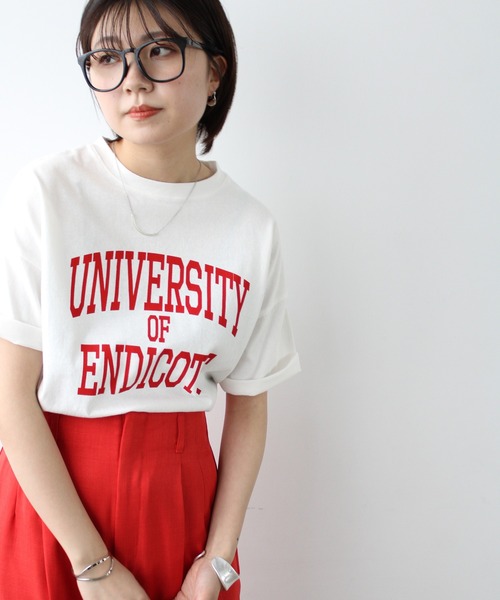 GeeRA(ジーラ)の「カレッジロゴ半袖Tシャツ(Tシャツ/カットソー・レディース・ホワイト×レッド/ホワイト×ブルー/ベージュ系その他・MEDIUM)」の13枚目の写真