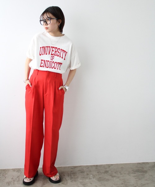 GeeRA(ジーラ)の「カレッジロゴ半袖Tシャツ(Tシャツ/カットソー・レディース・ホワイト×レッド/ホワイト×ブルー/ベージュ系その他・MEDIUM)」の11枚目の写真