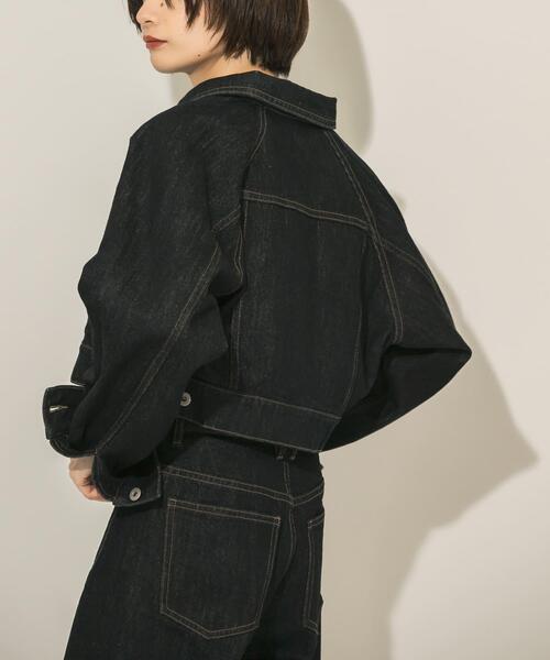KBF（ケイビーエフ）の「ラグランショートデニムジャケット（デニムジャケット・レディース・ネイビー/オフホワイト・ONE）」の15枚目の写真
