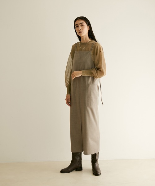 SALON adam et rope'（サロン アダム エ ロペ）の「シアークルーネックTプルオーバー（Tシャツ/カットソー・レディース・ブラック/オフホワイト/ベージュ・FREE）」の18枚目の写真