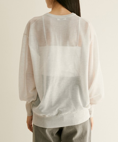 SALON adam et rope'（サロン アダム エ ロペ）の「シアークルーネックTプルオーバー（Tシャツ/カットソー・レディース・ブラック/オフホワイト/ベージュ・FREE）」の11枚目の写真