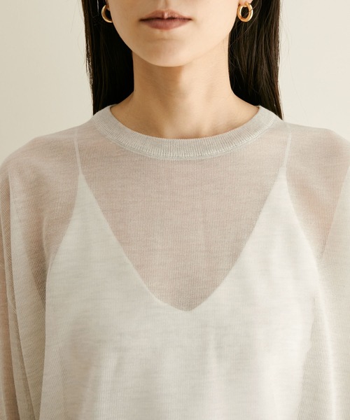 SALON adam et rope'（サロン アダム エ ロペ）の「シアークルーネックTプルオーバー（Tシャツ/カットソー・レディース・ブラック/オフホワイト/ベージュ・FREE）」の13枚目の写真