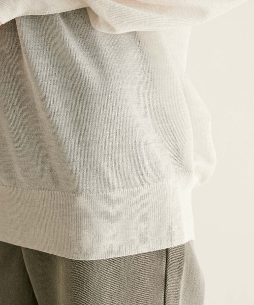 SALON adam et rope'（サロン アダム エ ロペ）の「シアークルーネックTプルオーバー（Tシャツ/カットソー・レディース・ブラック/オフホワイト/ベージュ・FREE）」の7枚目の写真