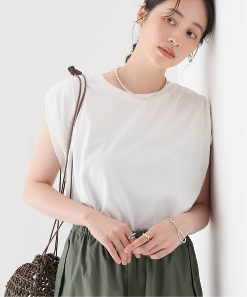 JOURNAL STANDARD relume(ジャーナルスタンダード レリューム)の「《追加》汗染み防止フレンチスリーブTEE(Tシャツ/カットソー・レディース・ホワイト/チャコールグレー/ブラック/ブラウン/オレンジ・FREE)」の2枚目の写真