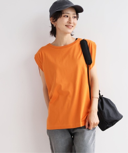 JOURNAL STANDARD relume(ジャーナルスタンダード レリューム)の「《追加》汗染み防止フレンチスリーブTEE(Tシャツ/カットソー・レディース・ホワイト/チャコールグレー/ブラック/ブラウン/オレンジ・FREE)」の1枚目の写真