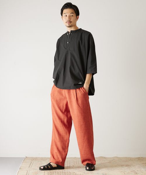 417 EDIFICE(フォーワンセブンエディフィス)の「リネンライク ドライイージーパンツ(スラックス・メンズ・ブラック/ベージュ/グリーン/ネイビー/レッド・SMALL/MEDIUM/LARGE)」の12枚目の写真