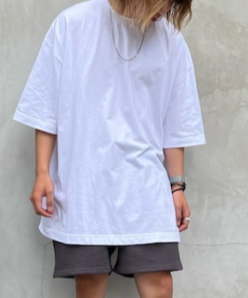 WHITELAND（ホワイトランド）の「WHITELAND/ホワイトランド/BIG TEE/ビッグTシャツ（Tシャツ/カットソー・メンズ・ホワイト/ネイビー・F）」の7枚目の写真