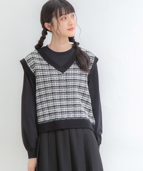 Honeys（ハニーズ）の「ツイード風ベスト（ベスト）」 - WEAR