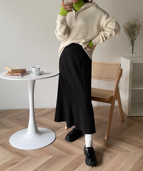 WEGO（ウィゴー）の「WEGO/ハーフZIPニットプルオーバー（ニット/セーター・レディース・ブラック/ベージュ/アイボリー・FREE）」の11枚目の写真