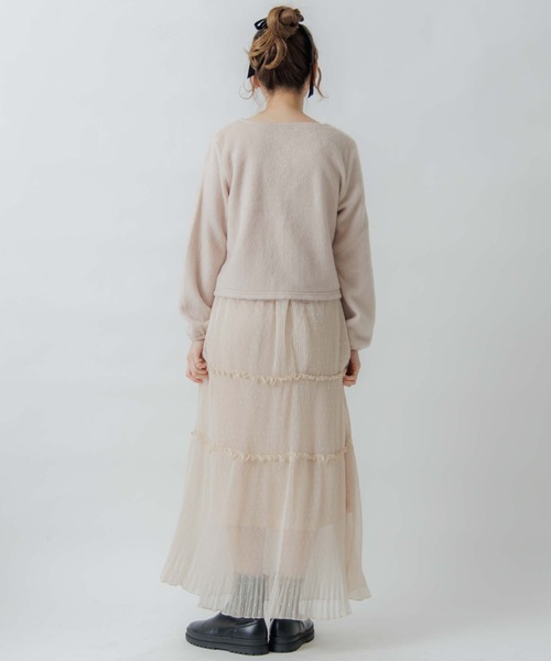 flower(フラワー)の「プリーテッドティアードスカート(スカート・レディース・ピンク/アイボリー・FREE)」の19枚目の写真