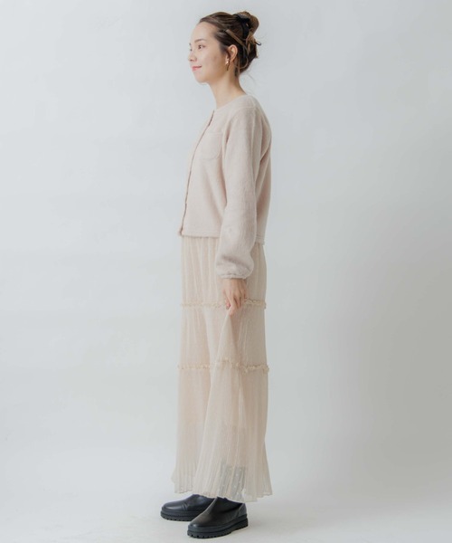 flower(フラワー)の「プリーテッドティアードスカート(スカート・レディース・ピンク/アイボリー・FREE)」の20枚目の写真