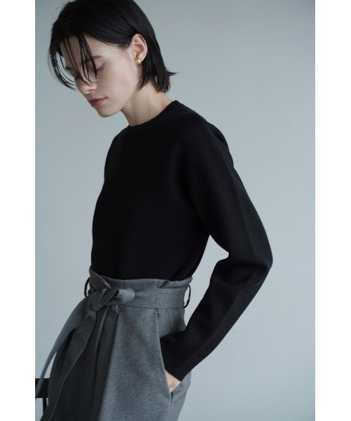 CLANE（クラネ）の「SET-IN SLEEVE KNIT TOPS（ニット/セーター・レディース・ブラック/アイボリー/ベージュ・2/1）」の7枚目の写真