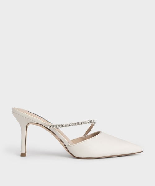 CHARLES & KEITH（チャールズ & キース）の「ジェムエンクラスト スティレットミュール（パンプス・レディース・ブラック/オフホワイト/ライトベージュ・22.5cm/23cm/23.5cm/24.5cm/25cm/25.5cm/22cm）」の2枚目の写真
