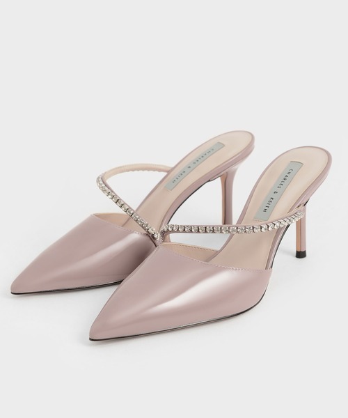 CHARLES & KEITH（チャールズ & キース）の「ジェムエンクラスト スティレットミュール（パンプス・レディース・ブラック/オフホワイト/ライトベージュ・22.5cm/23cm/23.5cm/24.5cm/25cm/25.5cm/22cm）」の15枚目の写真
