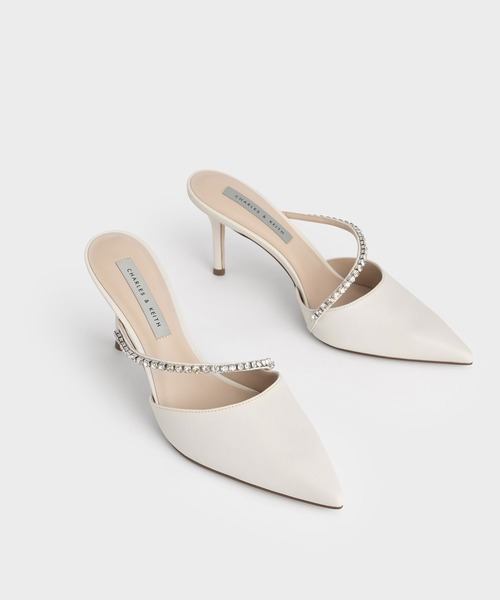 CHARLES & KEITH（チャールズ & キース）の「ジェムエンクラスト スティレットミュール（パンプス・レディース・ブラック/オフホワイト/ライトベージュ・22.5cm/23cm/23.5cm/24.5cm/25cm/25.5cm/22cm）」の4枚目の写真