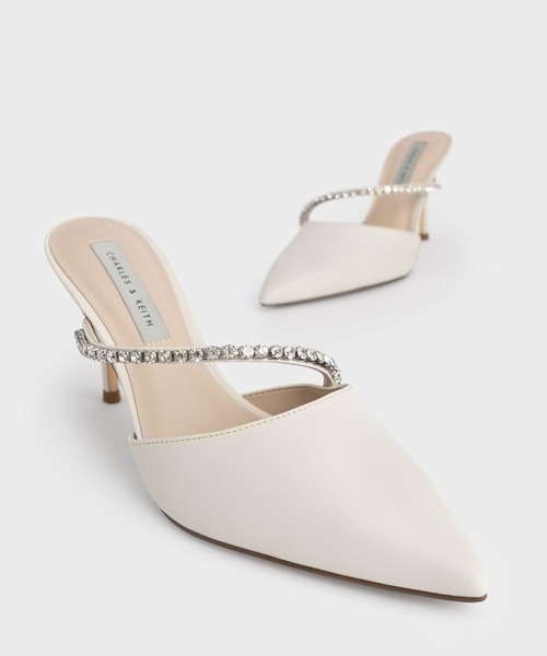 CHARLES & KEITH（チャールズ & キース）の「ジェムエンクラスト スティレットミュール（パンプス・レディース・ブラック/オフホワイト/ライトベージュ・22.5cm/23cm/23.5cm/24.5cm/25cm/25.5cm/22cm）」の5枚目の写真