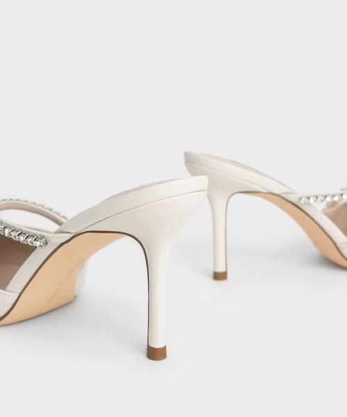 CHARLES & KEITH（チャールズ & キース）の「ジェムエンクラスト スティレットミュール（パンプス・レディース・ブラック/オフホワイト/ライトベージュ・22.5cm/23cm/23.5cm/24.5cm/25cm/25.5cm/22cm）」の6枚目の写真