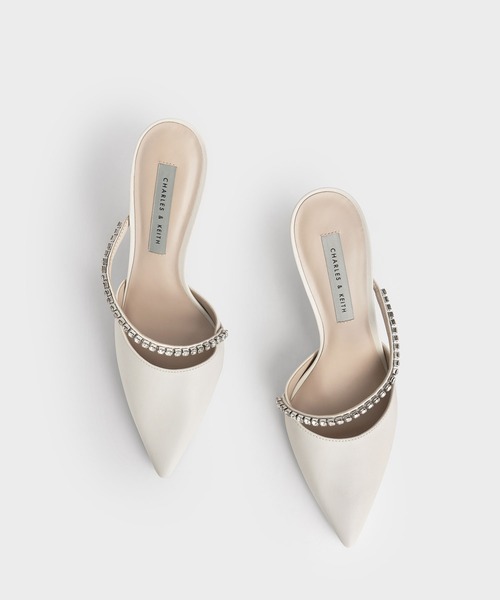 CHARLES & KEITH（チャールズ & キース）の「ジェムエンクラスト スティレットミュール（パンプス・レディース・ブラック/オフホワイト/ライトベージュ・22.5cm/23cm/23.5cm/24.5cm/25cm/25.5cm/22cm）」の7枚目の写真
