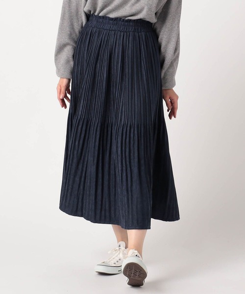 Grand PARK（グランドパーク）の「極細　ミジンコールスカート（スカート・レディース・ネイビー/グレー/カーキ/オレンジ/マスタード・FREE）」の3枚目の写真