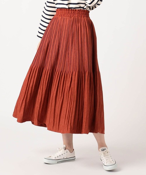 Grand PARK（グランドパーク）の「極細　ミジンコールスカート（スカート・レディース・ネイビー/グレー/カーキ/オレンジ/マスタード・FREE）」の5枚目の写真