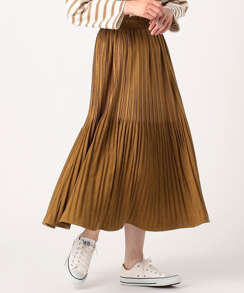 Grand PARK（グランドパーク）の「極細　ミジンコールスカート（スカート・レディース・ネイビー/グレー/カーキ/オレンジ/マスタード・FREE）」の4枚目の写真