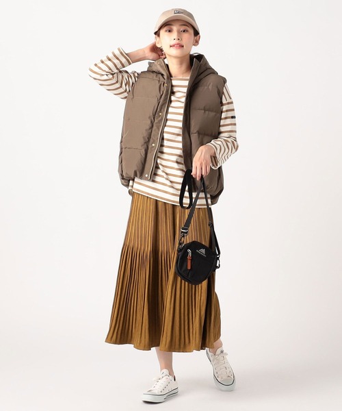 Grand PARK（グランドパーク）の「極細　ミジンコールスカート（スカート・レディース・ネイビー/グレー/カーキ/オレンジ/マスタード・FREE）」の16枚目の写真