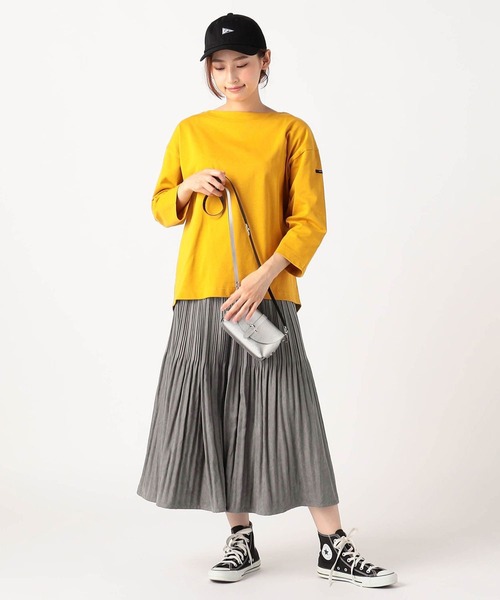 Grand PARK（グランドパーク）の「極細　ミジンコールスカート（スカート・レディース・ネイビー/グレー/カーキ/オレンジ/マスタード・FREE）」の18枚目の写真