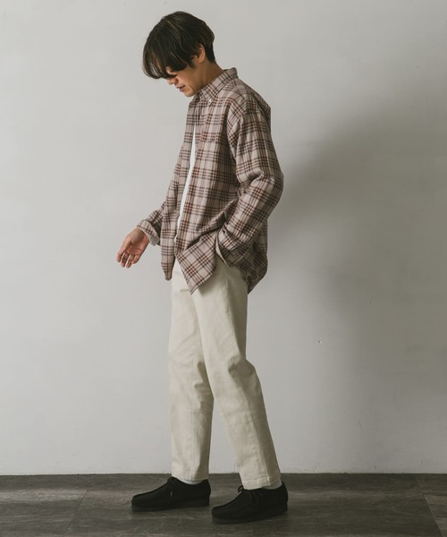 URBAN RESEARCH DOORS（アーバンリサーチドアーズ）の「ツイルチェックボタンダウンシャツ（シャツ/ブラウス・メンズ・ベージュ系その他/オリーブ/ブラウン/ネイビー・LARGE/MEDIUM）」の19枚目の写真