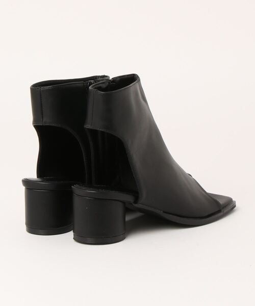 Settimissimo（セッティミッシモ）の「オープントゥショートブーツ（ブーツ・レディース・ブラック/オフホワイト・S/M/L）」の3枚目の写真