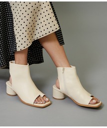 オープントゥショートブーツ