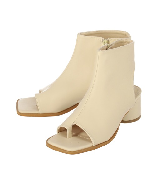 Settimissimo（セッティミッシモ）の「オープントゥショートブーツ（ブーツ・レディース・ブラック/オフホワイト・S/M/L）」の10枚目の写真