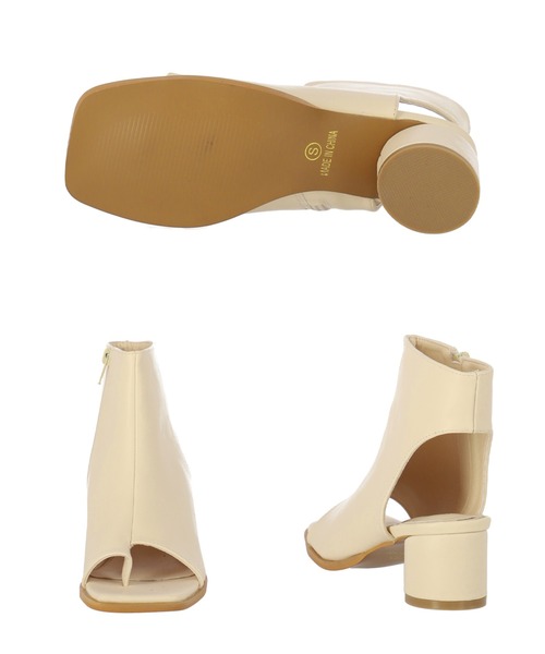 Settimissimo（セッティミッシモ）の「オープントゥショートブーツ（ブーツ・レディース・ブラック/オフホワイト・S/M/L）」の14枚目の写真